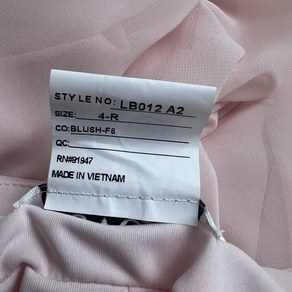 Lovely LB012 Size 4 Lux Chiffon Elliot Maxi Dress Square Neck Blush Pink - Picture 8 of 13
